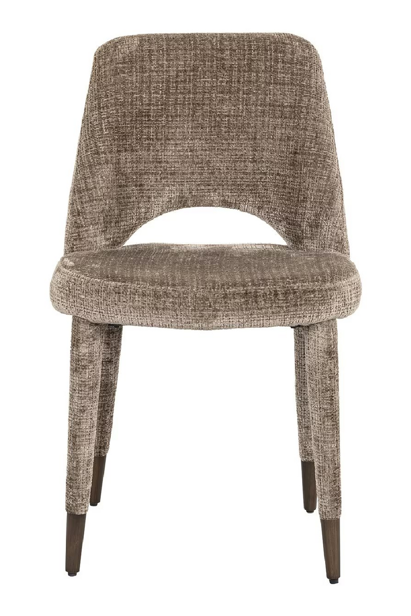 Chaise de salle à manger en chenille marron  | Richmond Cecilia | Meubleluxe.fr