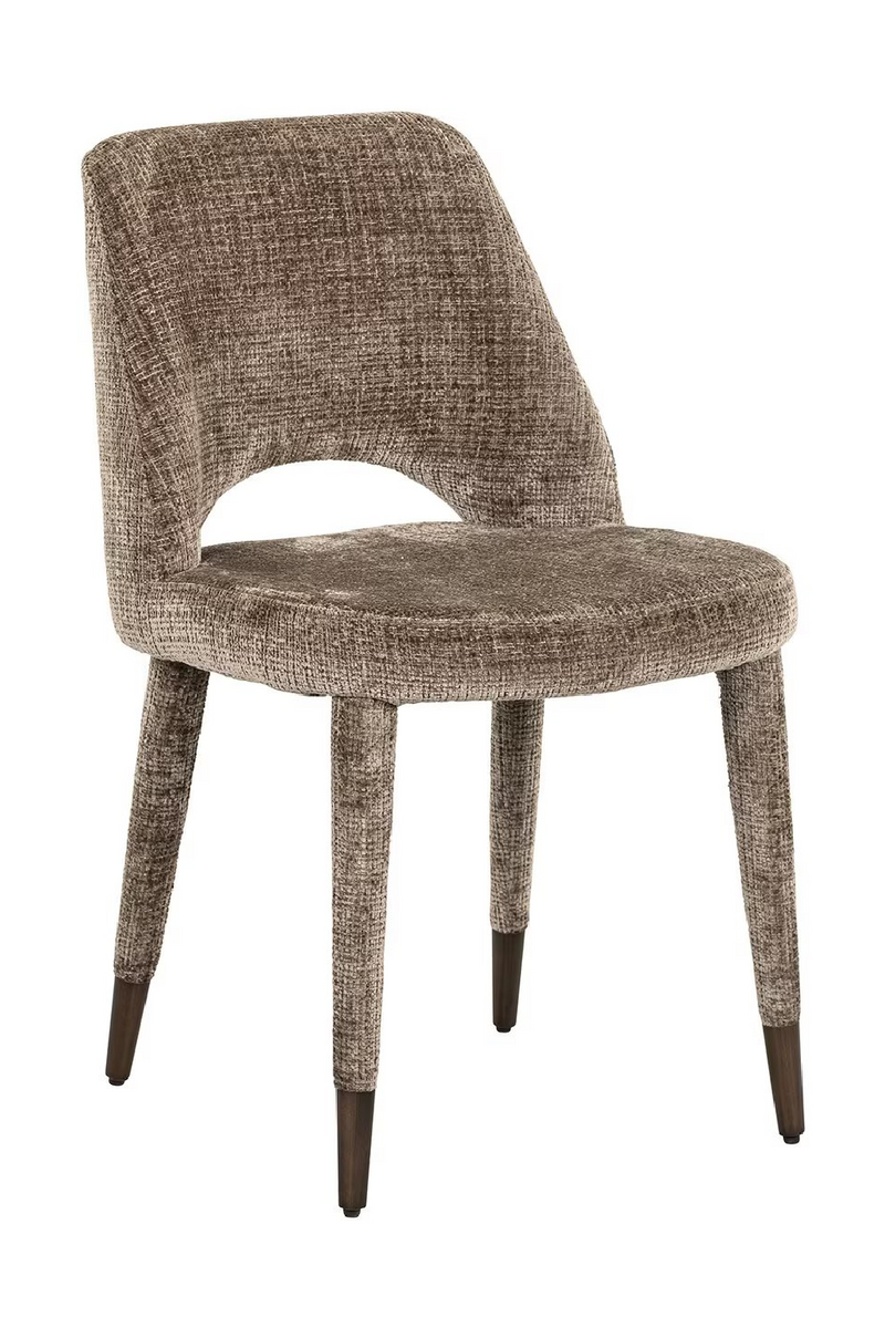 Chaise de salle à manger en chenille marron  | Richmond Cecilia | Meubleluxe.fr