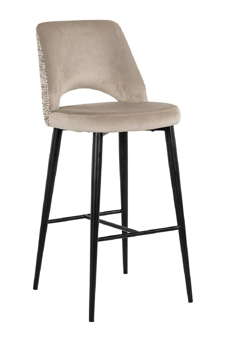 Tabouret de bar en velours et tissu | Richmond Tabitha | Meubleluxe.fr