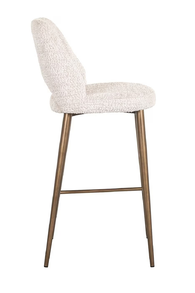 Tabouret de bar bouclé crème | Richmond Delphine | Meubleluxe.fr