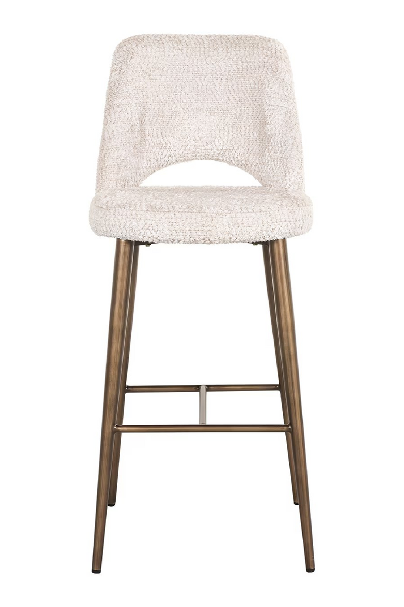 Tabouret de bar bouclé crème | Richmond Delphine | Meubleluxe.fr