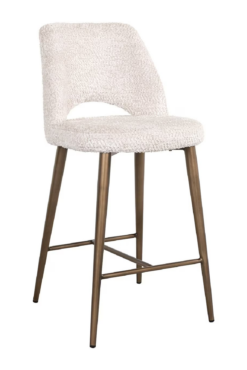 Tabouret de comptoir bouclé crème | Richmond Delphine | Meubleluxe.fr