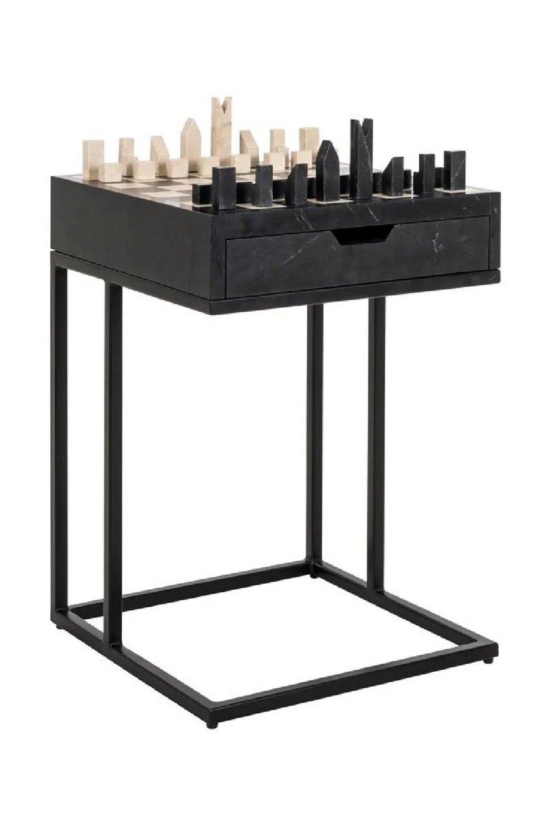 Table d’échecs noire à 1 tiroir | Richmond Interiors Davos | OROA.fr