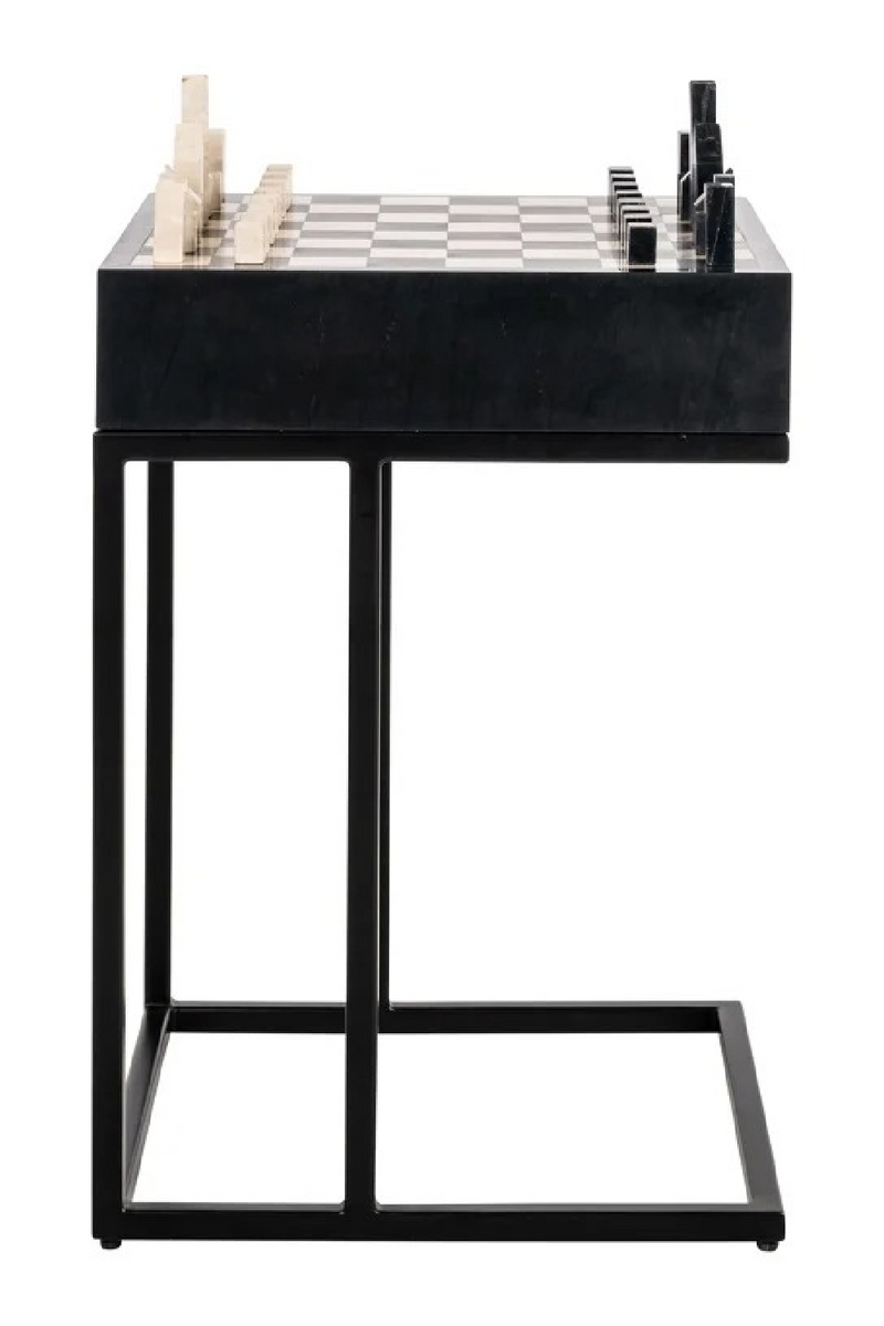 Table d’échecs noire à 1 tiroir | Richmond Interiors Davos | OROA.fr