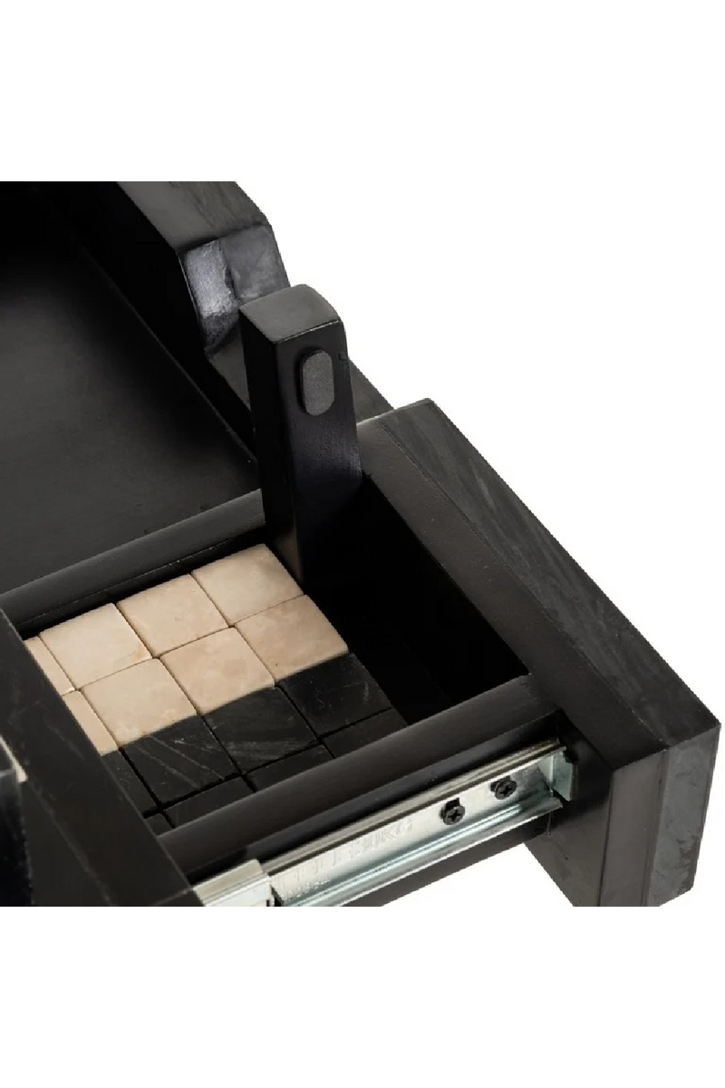 Table d’échecs noire à 1 tiroir | Richmond Interiors Davos | OROA.fr