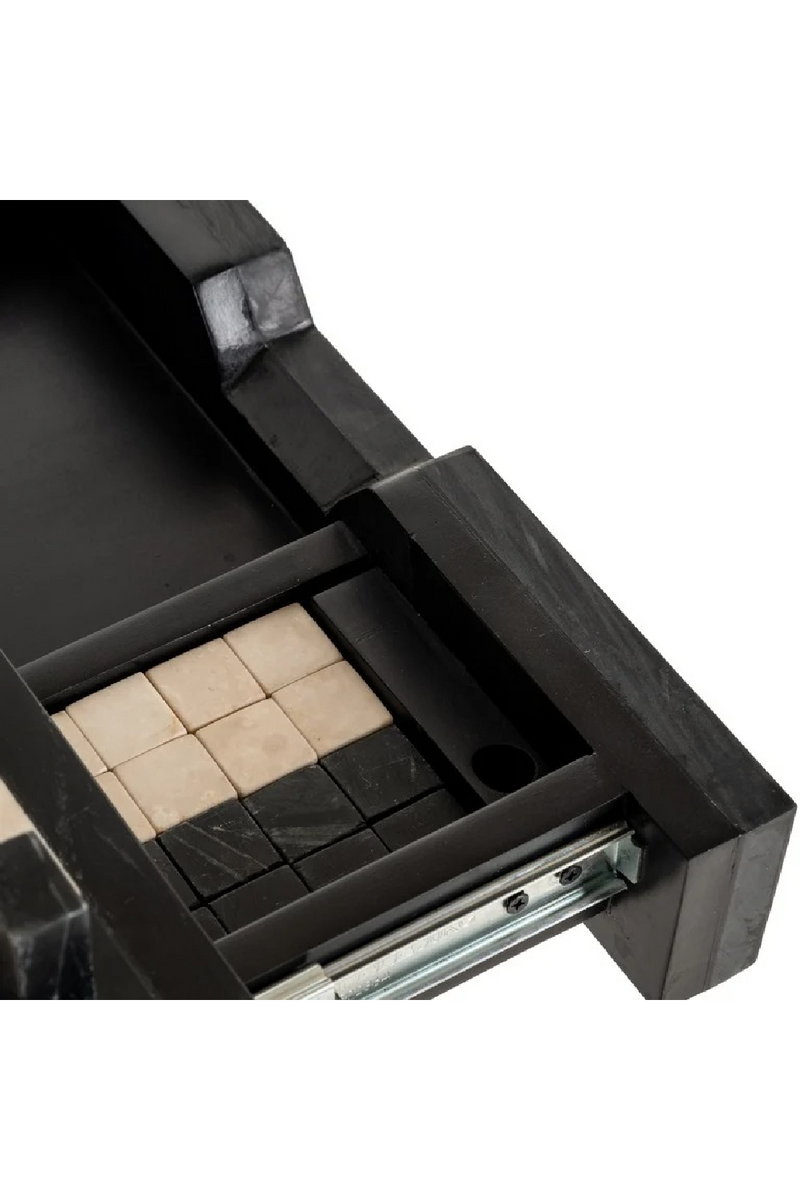 Table d’échecs noire à 1 tiroir | Richmond Interiors Davos | OROA.fr