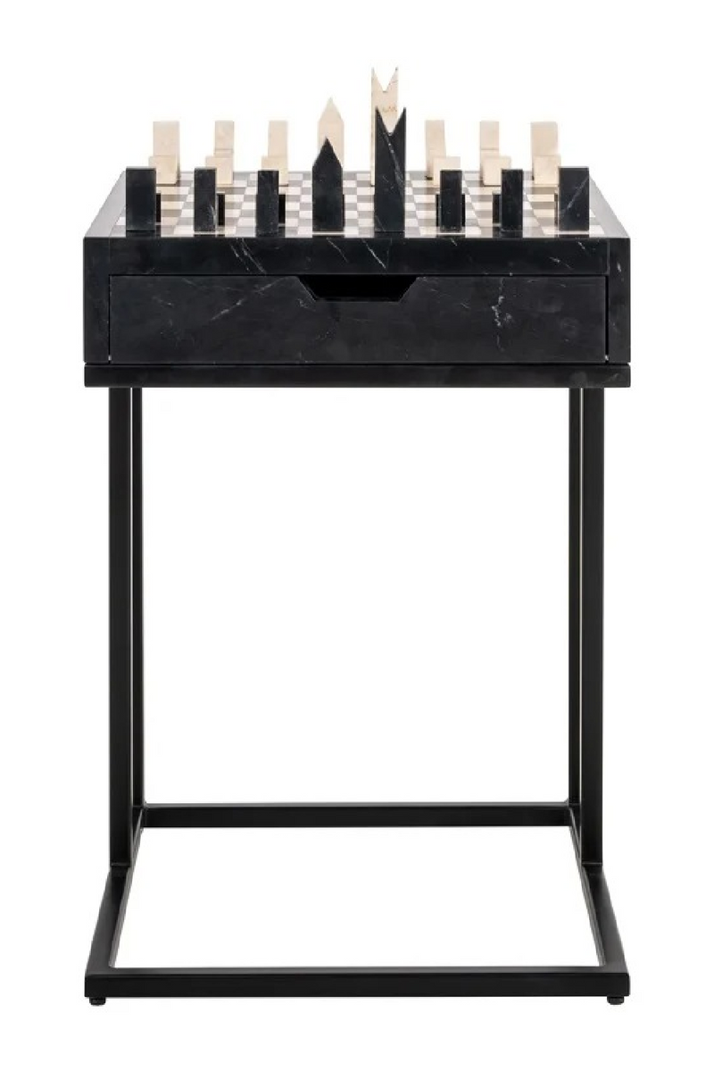 Table d’échecs noire à 1 tiroir | Richmond Interiors Davos | OROA.fr