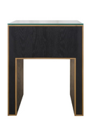 Table de chevet en cuir brun avec 1 tiroir | Richmond Bloomville | OROA.fr