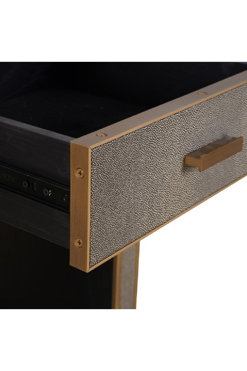 Table de chevet en cuir brun avec 1 tiroir | Richmond Bloomville | OROA.fr