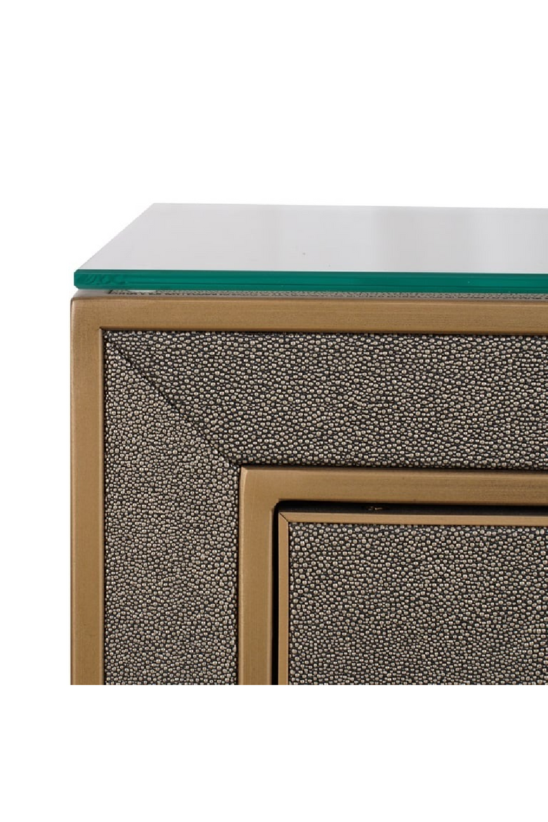 Table de chevet en cuir brun avec 1 tiroir | Richmond Bloomville | OROA.fr