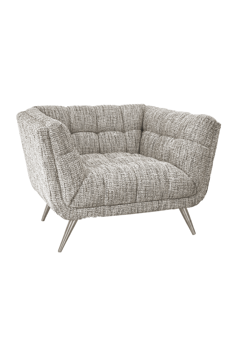 Fauteuil capitonné gris  | Richmond Huxley | Meubleluxe.fr