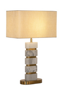 Lampe de Table en Marbre Abat-Jour Beige | Richmond Lenore | OROA.fr