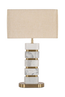 Lampe de Table en Marbre Abat-Jour Beige | Richmond Lenore | OROA.fr