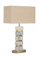 Lampe de Table en Marbre Abat-Jour Beige | Richmond Lenore | OROA.fr