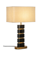 Lampe de table en marbre noir abat-jour beige | Richmond Lenore | OROA.fr
