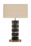 Lampe de table en marbre noir abat-jour beige | Richmond Lenore | OROA.fr