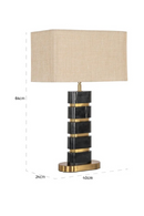 Lampe de table en marbre noir abat-jour beige | Richmond Lenore | OROA.fr