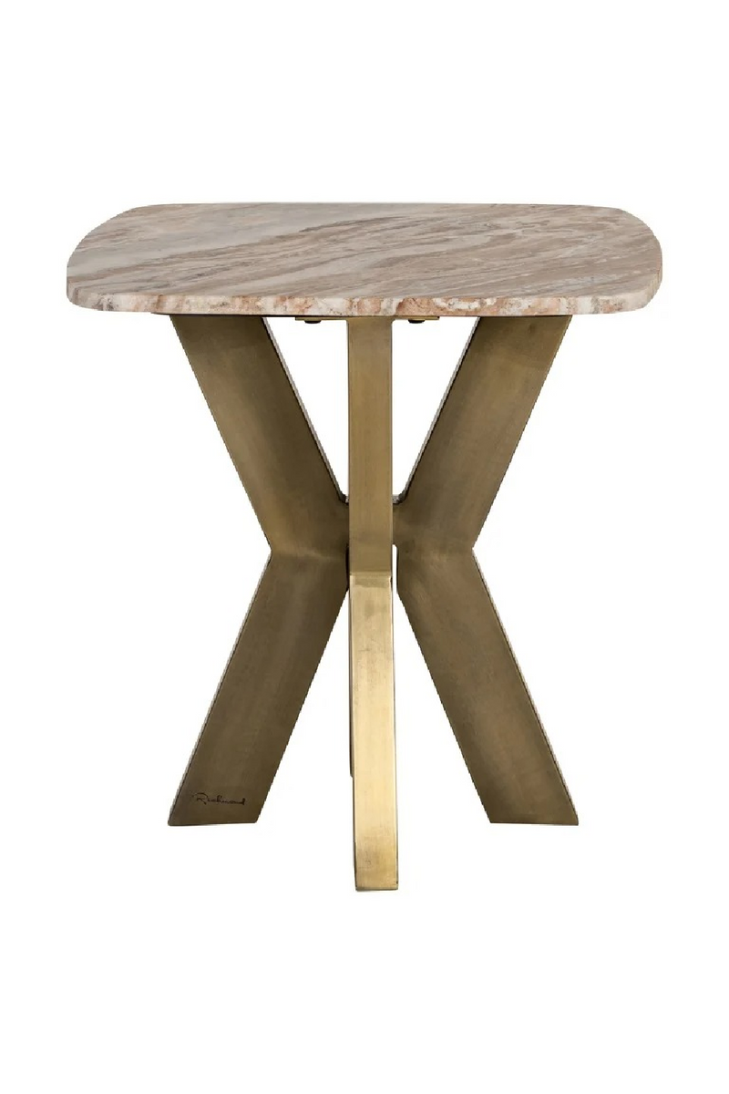 Table d’appoint en marbre avec base en laiton | Richmond Interiors Bottega | OROA.fr