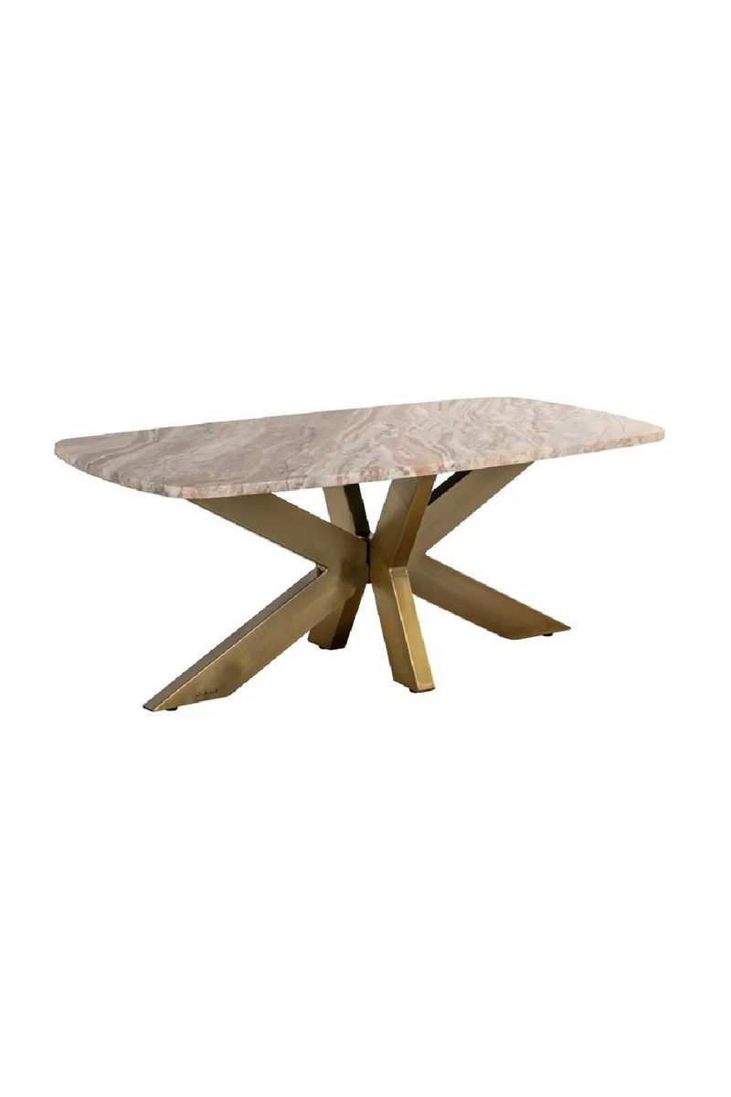 Table basse en marbre avec base en laiton | Richmond Interiors Bottega | OROA.fr