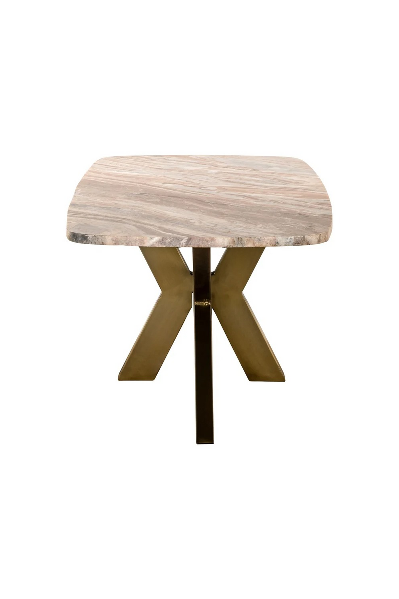 Table basse en marbre avec base en laiton | Richmond Interiors Bottega | OROA.fr