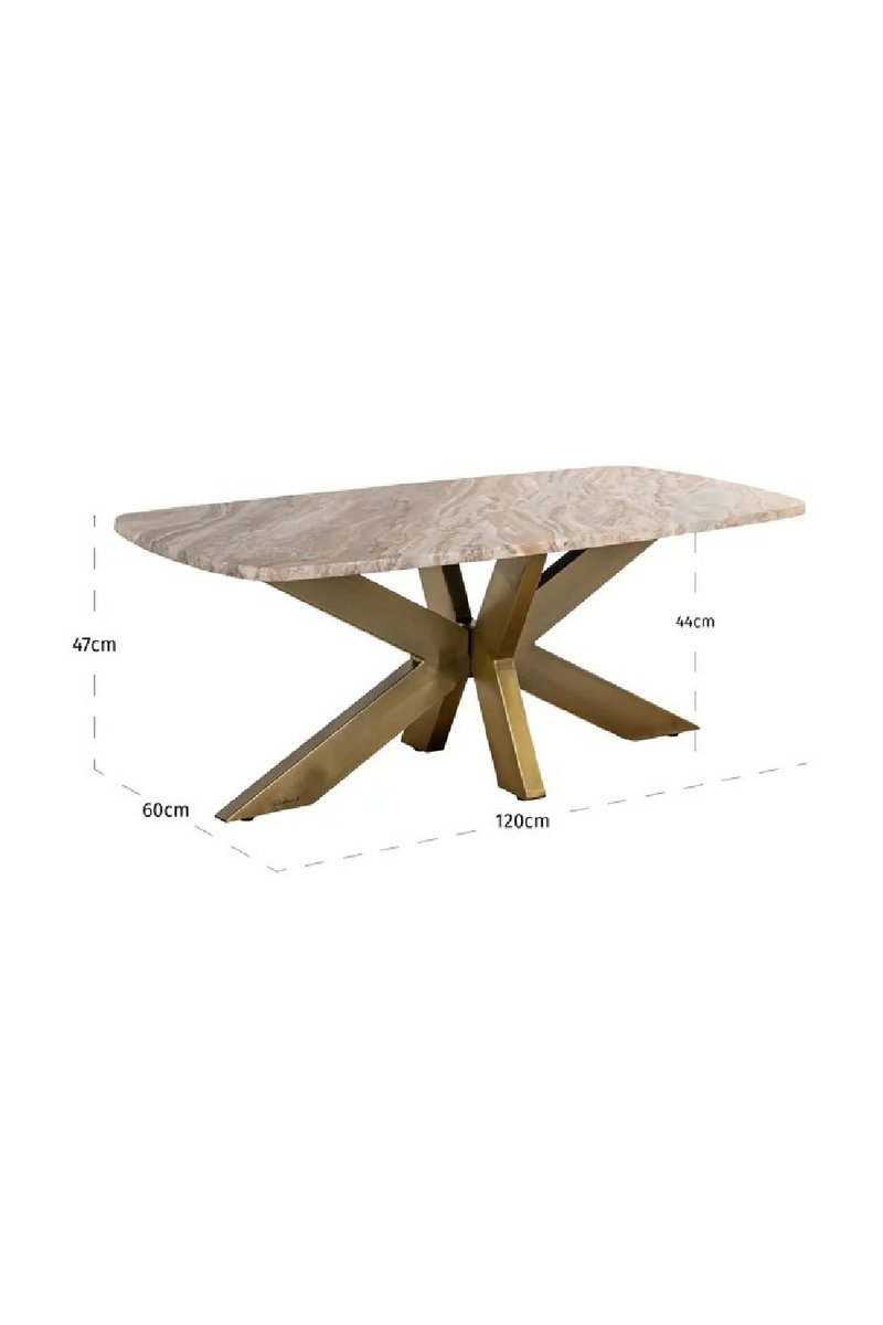 Table basse en marbre avec base en laiton | Richmond Interiors Bottega | OROA.fr