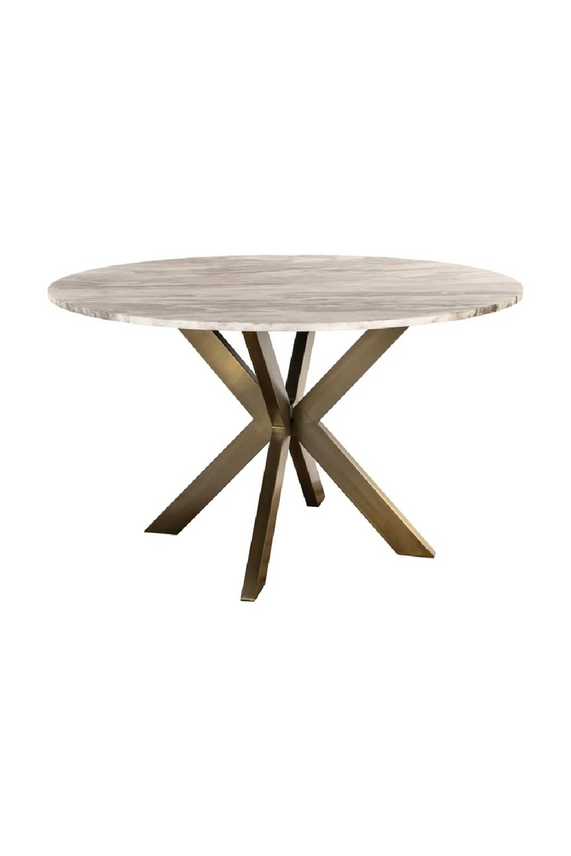 Table à manger ronde en marbre et laiton | Richmond Interiors Bottega | OROA.fr