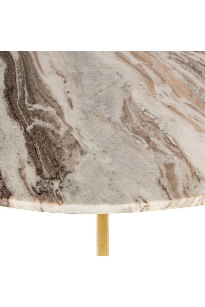 Table à manger ronde en marbre et laiton | Richmond Interiors Bottega | OROA.fr