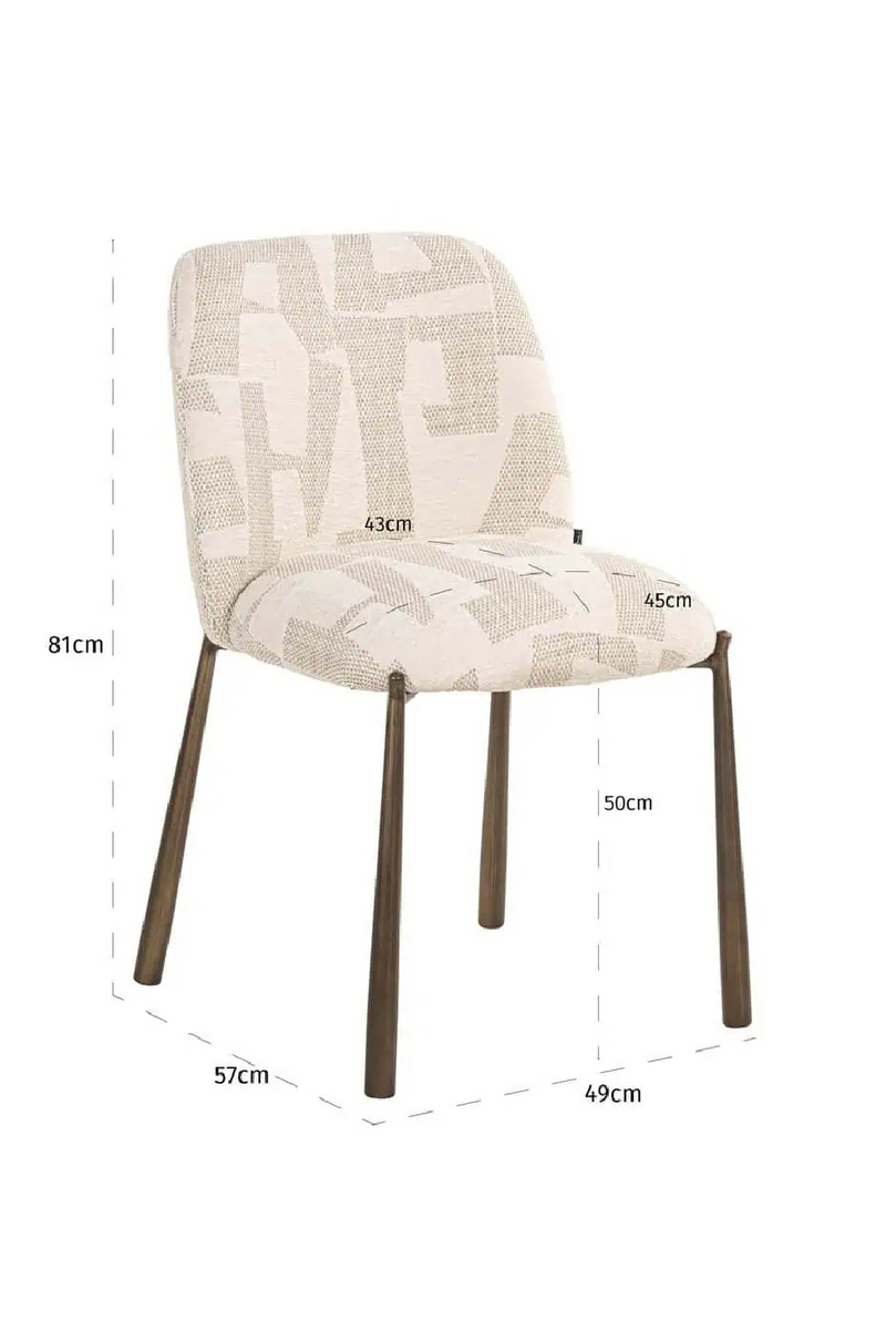 Chaises de Salle à Manger à Motif Graphique Beige (2) | Richmond Lana | OROA.fr