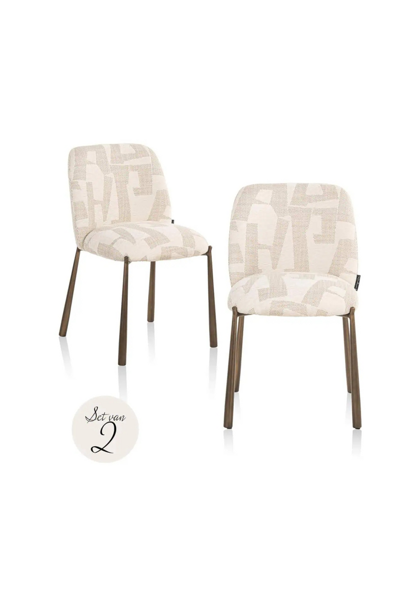 Chaises de Salle à Manger à Motif Graphique Beige (2) | Richmond Lana | OROA.fr