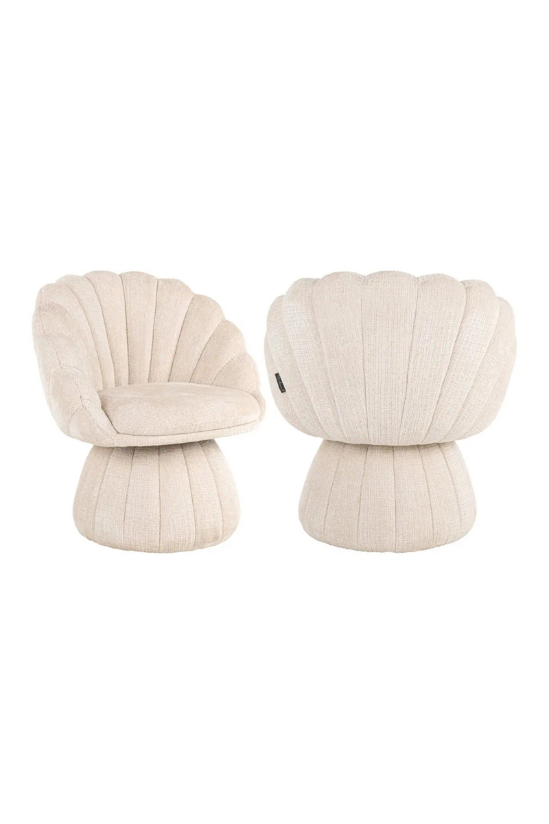 Fauteuil de Salon en Chenille à Dossier Coquille | Richmond Blossom | OROA.fr