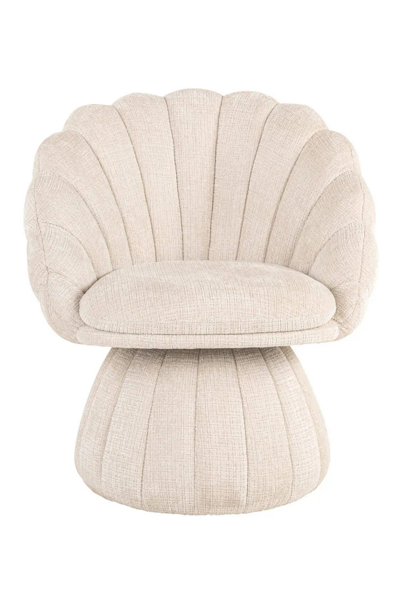 Fauteuil de Salon en Chenille à Dossier Coquille | Richmond Blossom | OROA.fr