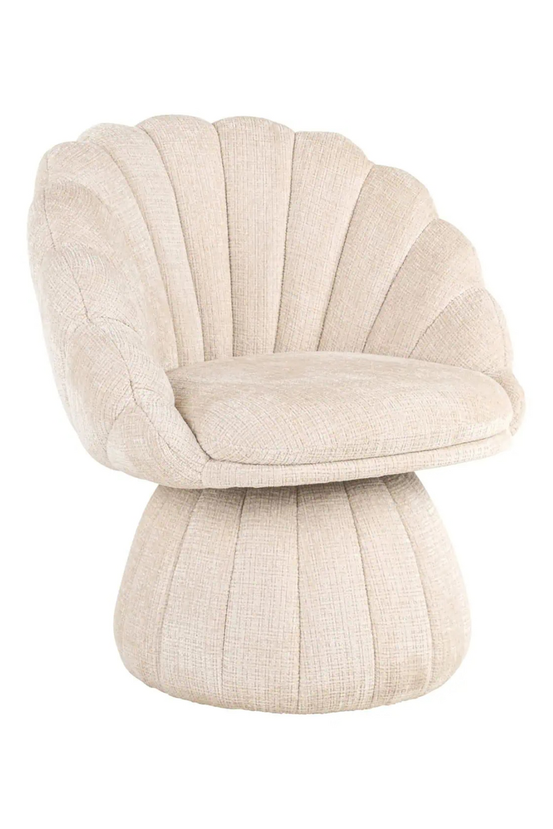 Fauteuil de Salon en Chenille à Dossier Coquille | Richmond Blossom | OROA.fr