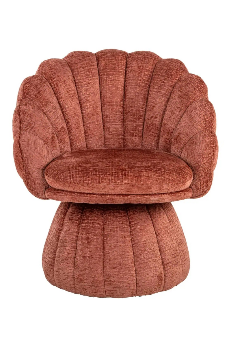 Fauteuil de Salon en Chenille à Dossier Coquille | Richmond Blossom | OROA.fr