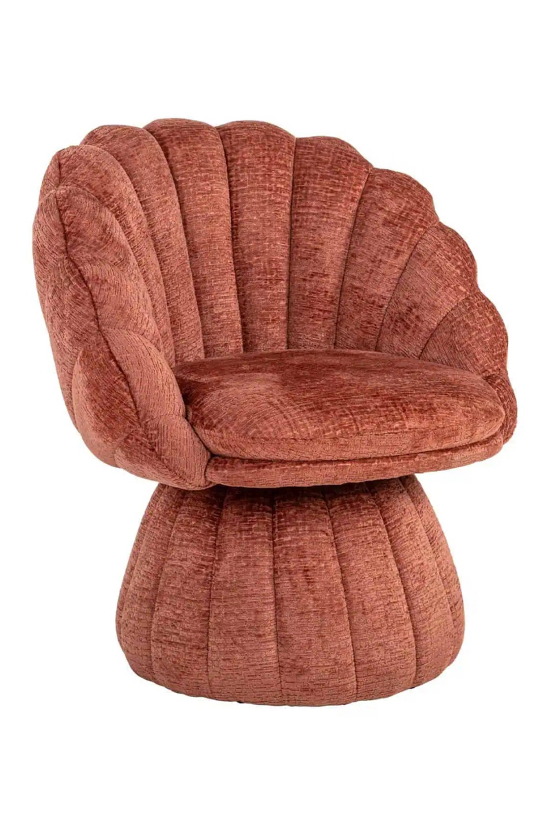 Fauteuil de Salon en Chenille à Dossier Coquille | Richmond Blossom | OROA.fr