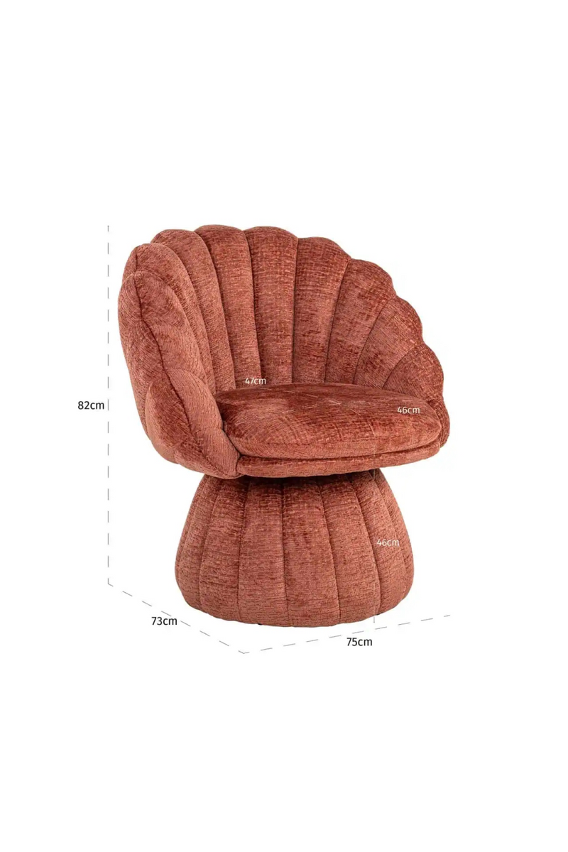 Fauteuil de Salon en Chenille à Dossier Coquille | Richmond Blossom | OROA.fr