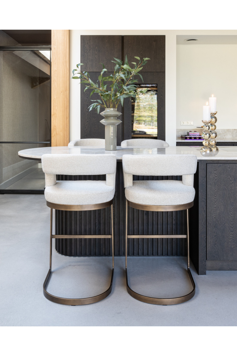 Tabouret de Bar en Porte-à-Faux Crème | Richmond Ellis | OROA.fr