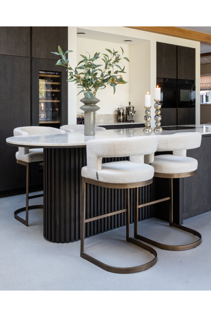 Tabouret de Bar en Porte-à-Faux Crème | Richmond Ellis | OROA.fr