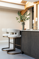 Tabouret de Bar en Porte-à-Faux Crème | Richmond Ellis | OROA.fr