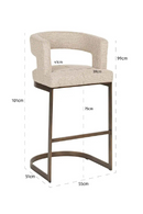 Tabouret de Bar en Porte-à-Faux Crème | Richmond Ellis | OROA.fr