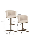 Tabouret de Bar/Comptoir Pivotant Crème | Richmond Cheyenne | OROA.fr