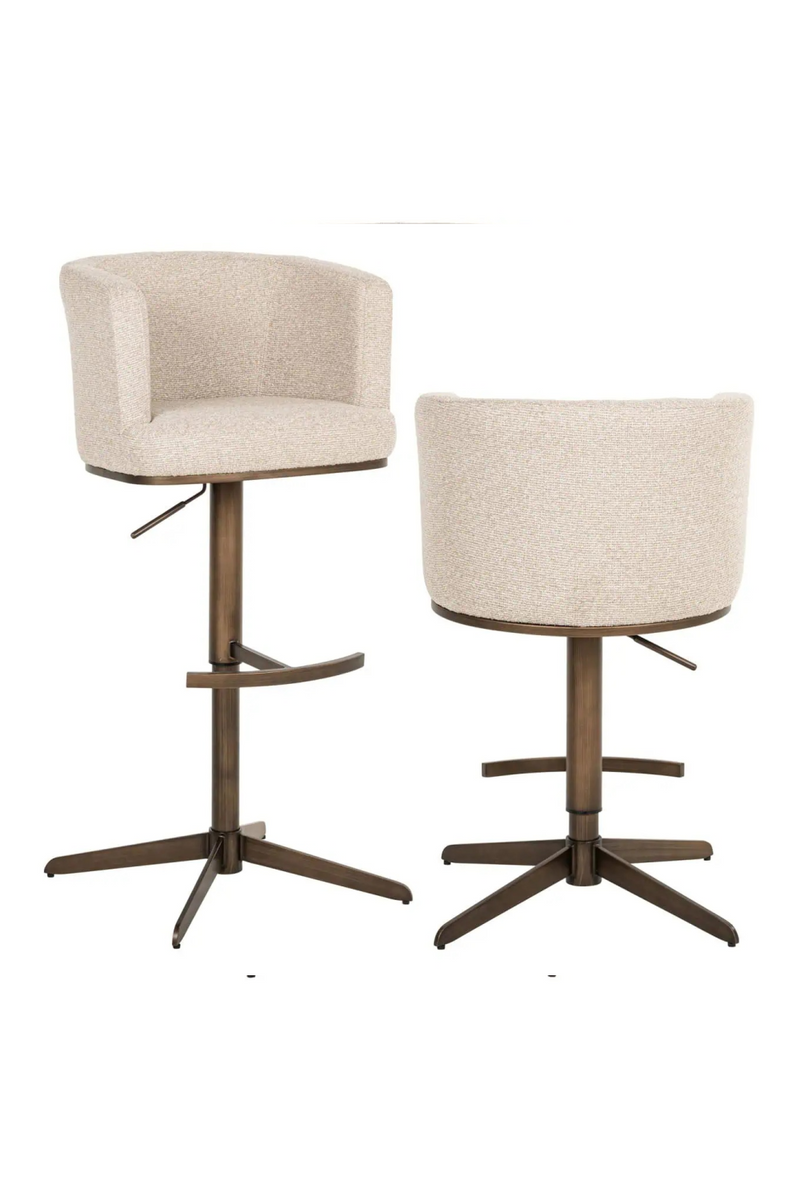 Tabouret de Bar/Comptoir Pivotant Crème | Richmond Cheyenne | OROA.fr