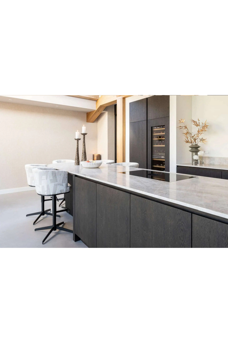 Tabouret De Bar/Comptoir Pivotant Graphique Beige | Richmond Cheyenne | OROA.fr