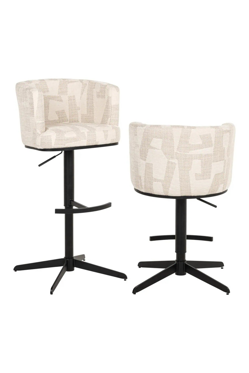 Tabouret De Bar/Comptoir Pivotant Graphique Beige | Richmond Cheyenne | OROA.fr