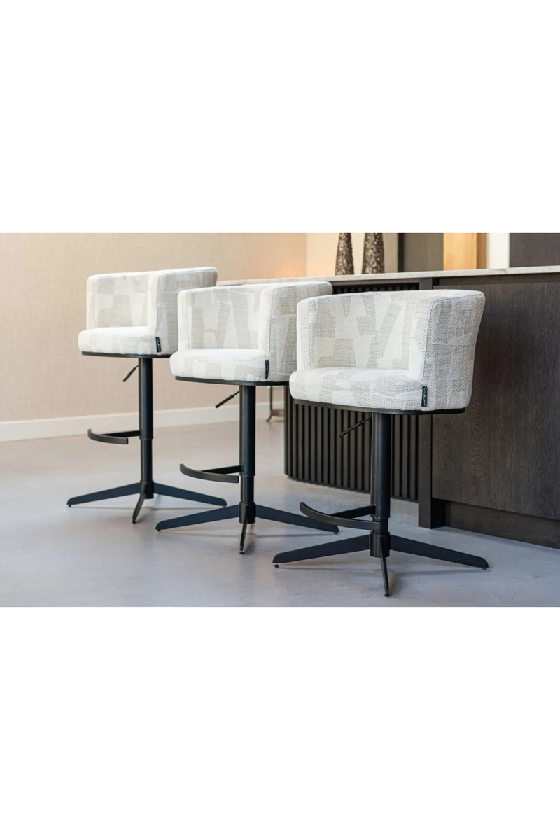Tabouret De Bar/Comptoir Pivotant Graphique Beige | Richmond Cheyenne | OROA.fr
