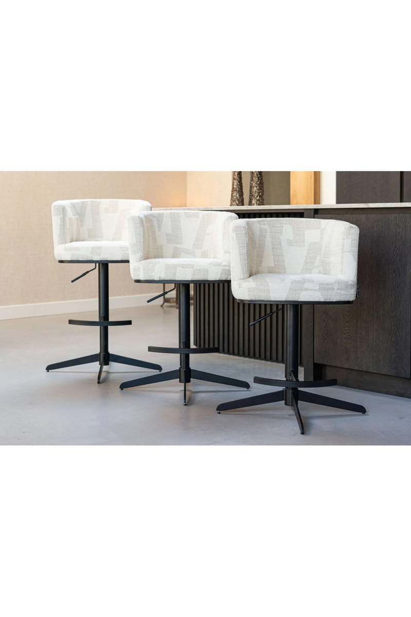 Tabouret De Bar/Comptoir Pivotant Graphique Beige | Richmond Cheyenne | OROA.fr