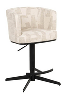 Tabouret De Bar/Comptoir Pivotant Graphique Beige | Richmond Cheyenne | OROA.fr