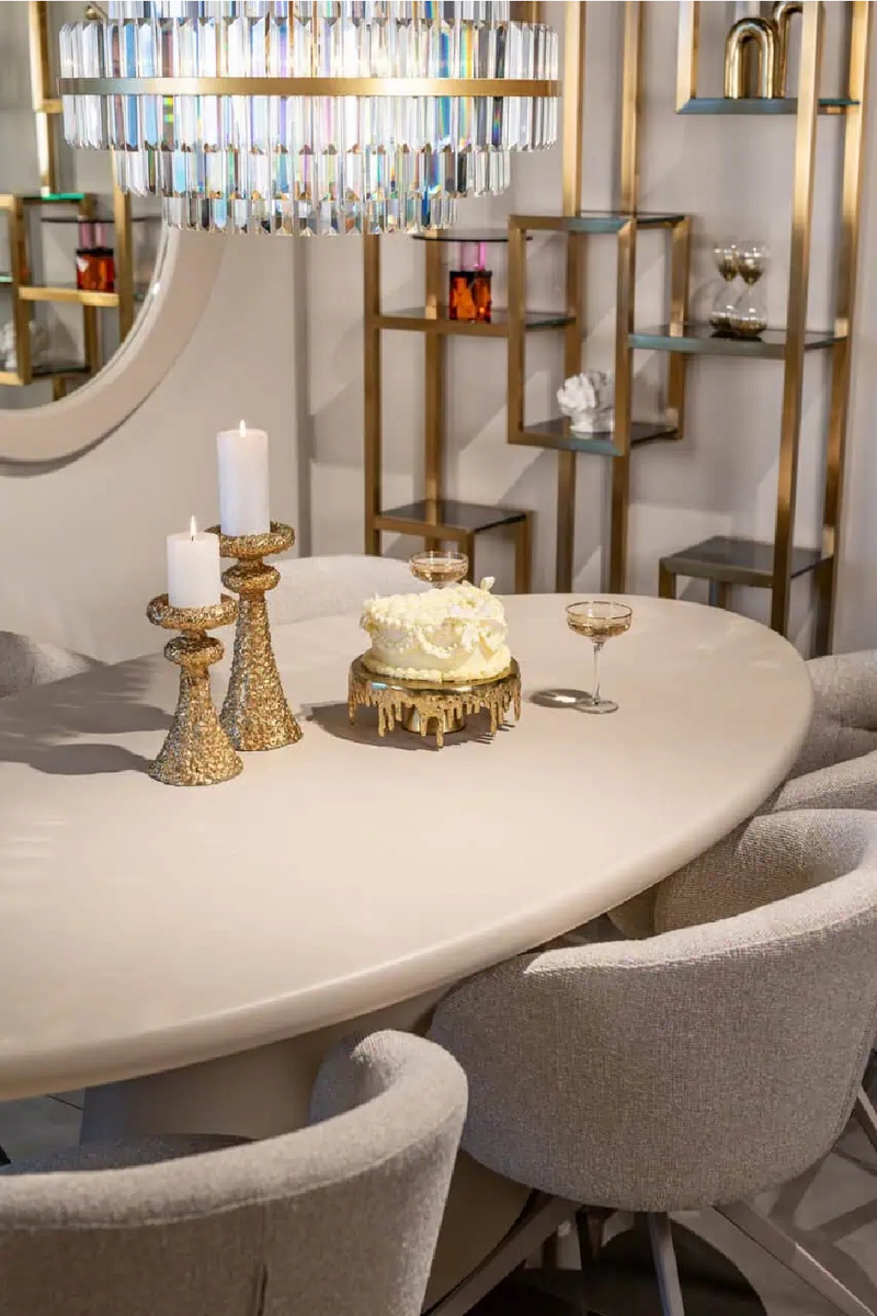 Chaise de Salle à Manger Pivotante Crème | Richmond Olivia | OROA.fr