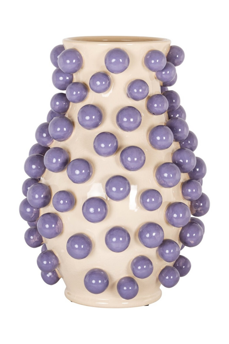 Vase à Pois en Grès Crème | Richmond Interiors Dotty | OROA.fr