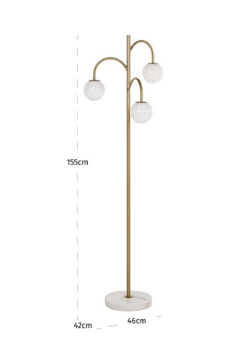 Lampadaire à trois sphères en verre | Richmond Interiors Janou | OROA.fr