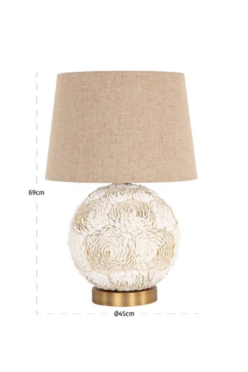 Lampe de table en coquillage blanc | Richmond Interiors Jamie | OROA.fr
